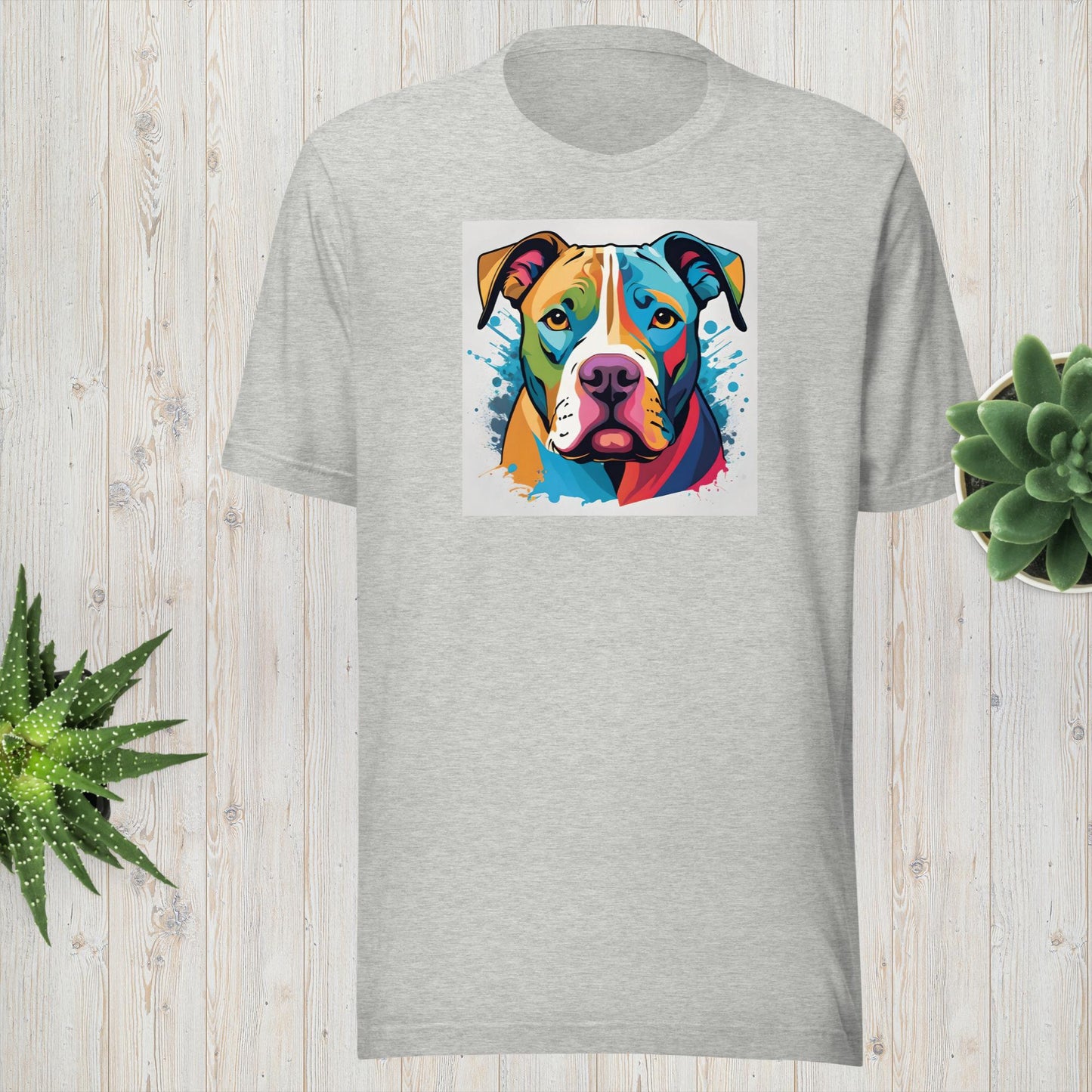 Bright Pitbull Unisex art t-shirt