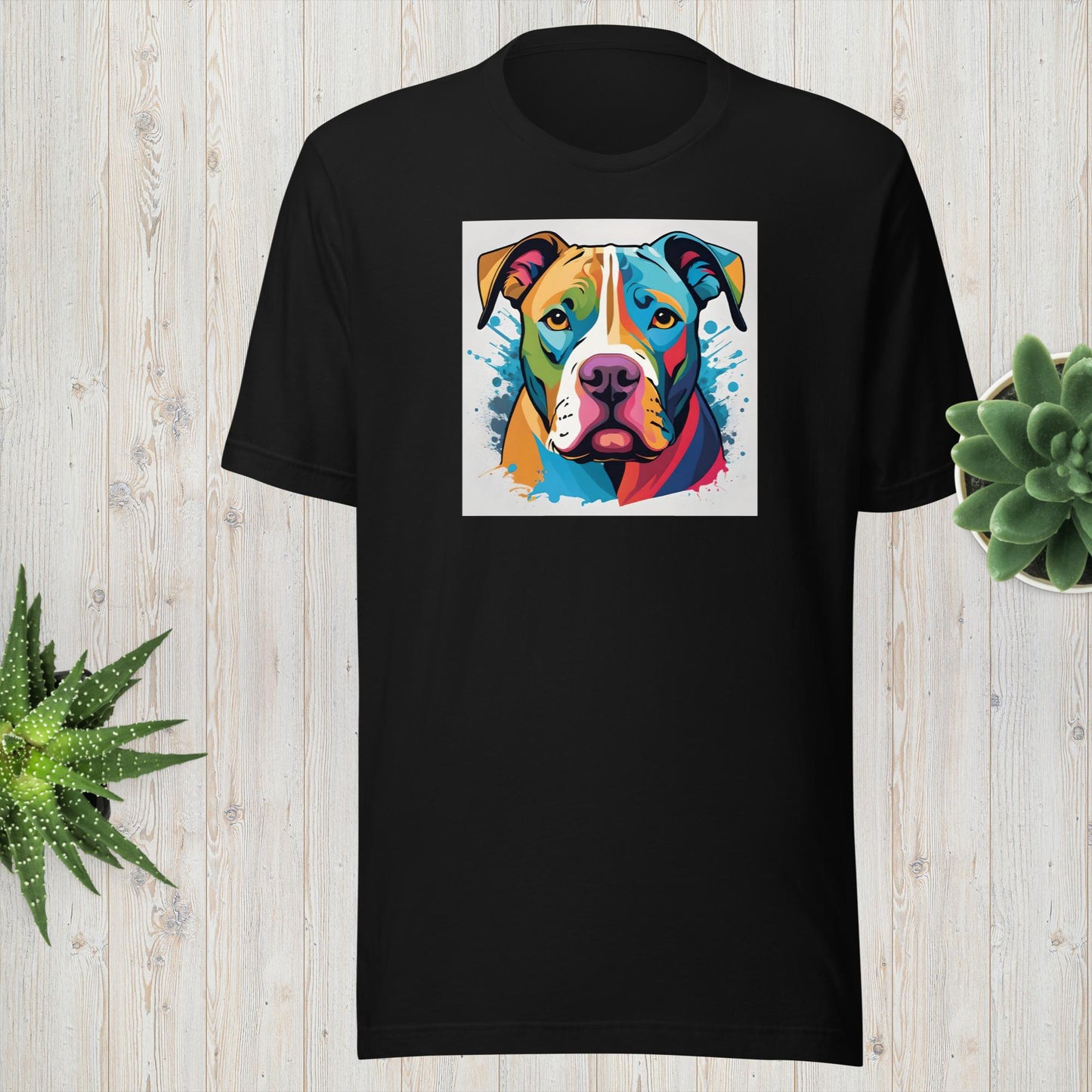 Bright Pitbull Unisex art t-shirt