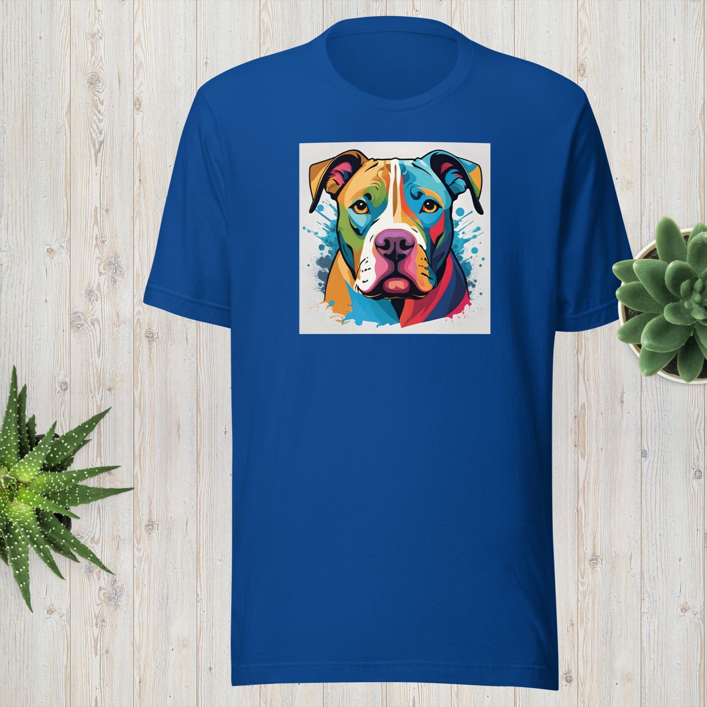 Bright Pitbull Unisex art t-shirt