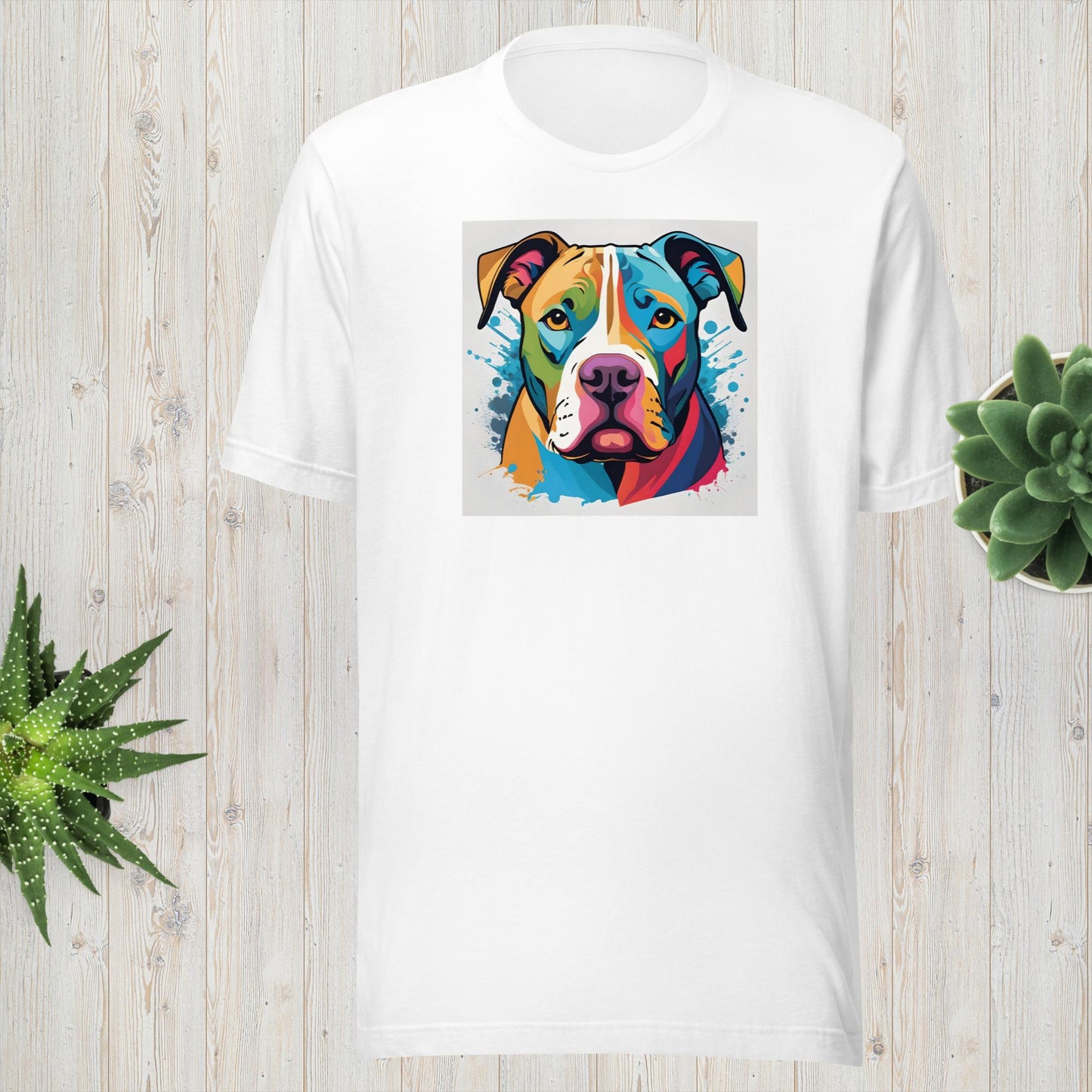 Bright Pitbull Unisex art t-shirt